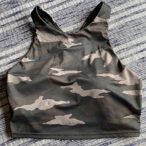Athleta camo crop bikini top size M